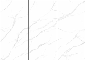 9Mm White Marble-Look Honed Tiles Sintered Stone Slabs