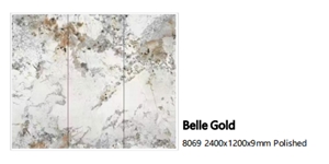 Polished 9MM Belle Gold Sintered Stone Slab