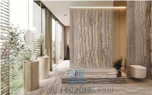 Iran Silver Travertine Polished Slabs, Tiles For Floor&Wall
