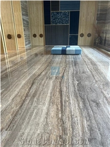 Iran Siver Travertine Polished Floor&Wall Tiles