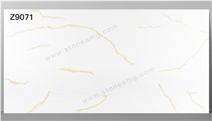 Quartz Calacatta Stone Jumbo Size Gold Veins