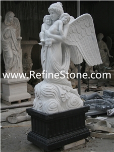 Customized Design White Marble Grave Sculptured Headstones