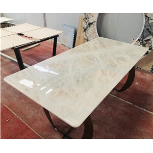 Luxury Stone Brazil  White Crystal Quartzite Table