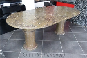 Fossilized Marble Dining Table