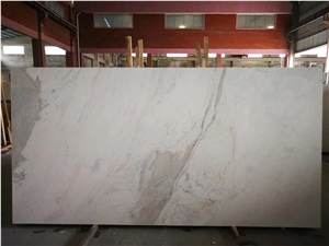 Matt Finish Bookmatched Castro White Marble Slab Tiles