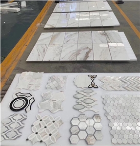 Water Jet  Marble Mosaic Design Of  Wall And Floor Tiles