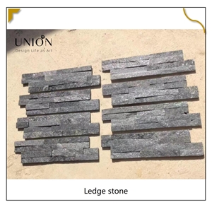 UNION DECO Black Quartzite Panel Wall Cladding Stacked Stone