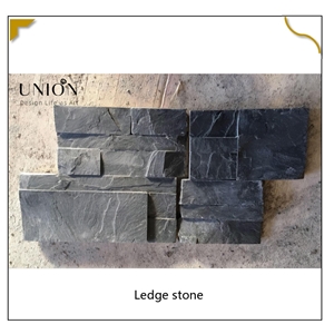 UNION DECO Black Slate Stone Wall Cladding Corner Stone