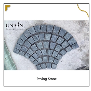UNION DECO Grey Cube Stone Grey Meshed Driveway Paver Stone