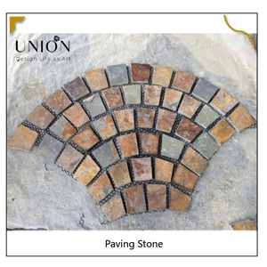 UNION DECO Grey Cube Stone Grey Meshed Driveway Paver Stone