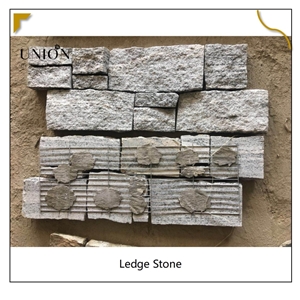 UNION DECO Natural Dove Grey Granite Stacked Stone Panel