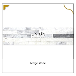 UNION DECO Split Face Cloudy Grey Stacked Ledge Stone Panel