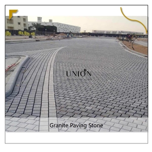 UNION DECO Tiger Skin Fan Shape Meshed Granite Paving Tiles