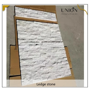 UNION DECO White Quartzite Ledger Panel Natural Stone Veneer