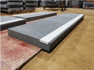 Basalt Block Steps With Granite Nonslip Insert Build Stone