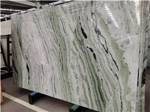 Green Marble Slab With Clear Vein For Wall And Floor Tiles