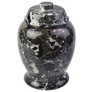 Archaic Urn Black Zebra Marble