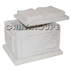Bible Cremation Urn White Marble
