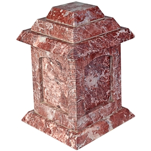 Rosso Delicato Natural Stone Pagoda Cremation Urn