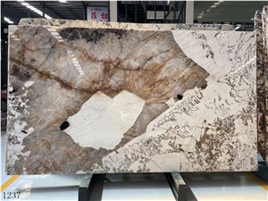 Brazil Pandora Granite Beige White Slab, 300*180*1.8 Cm