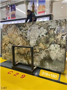 Brazil Shangrila Brown Quartzite Slab In China Stone Market