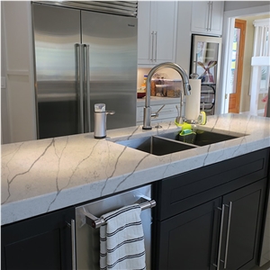 Goldtop Artificial Quartz Kitchen Countertop With Sink 5018