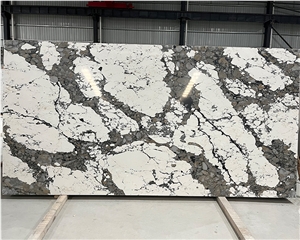 Goldtop Artificial Quartz Stone Big Slabs 5076 Calacatta
