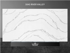 Hot Sale Quartz  White Quartz Slabs 5045 River Valley