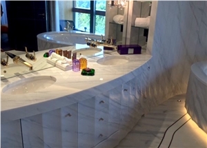 Bianco Carrara Marble Bathroom Countertop Unit