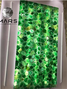 Beautiful Backlit Green Agate Gemstone Walling Panels