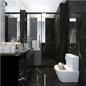 Factory Price Black Stone Nero Marquina Marble Tiles