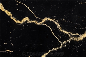 Black Nero Picasso Gold Marble Slabs, Tiles