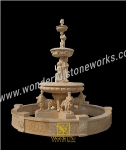 Classic Beige Marble Stone Garden Fountain