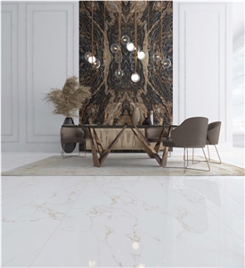 Calacatta Marble-Look Porcelain Tile 100X100x1 Cm