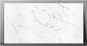 New Texture Glossy Calacatta Quartz Slabs Z-8936