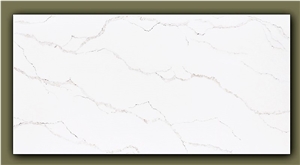 New Texture Of Calacatta (Glossy White) Quartz Slabs 9906