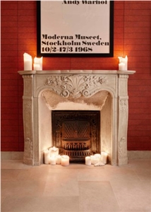 Tavel Ivory Limestone Fireplace