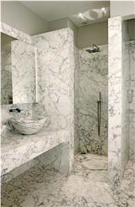 Arabescato Marble Residential Bathroom Decoration