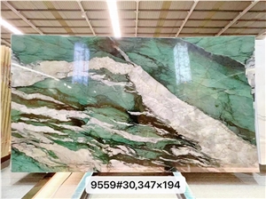 Green Color Quartzite Slab Natural Slab Tile For Wall