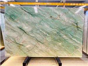 Green Whie Veins Natural Quartzite Slab Stone