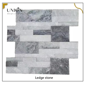 UNION DECO Cloudy Grey Stacked Stone Interlock S Shape Stone