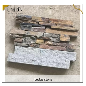UNION DECO Natural Slate Stacked Stone Wall Panels Veneer