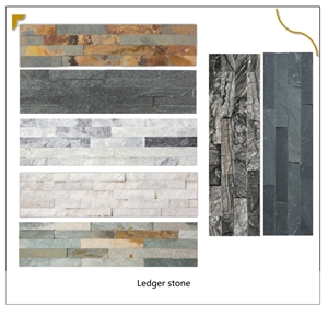 UNION DECO Natural Split Face Marble Stone Ledger Panel
