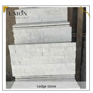 UNION DECO Pure White Wall Cladding Quartzite Stacked Stone