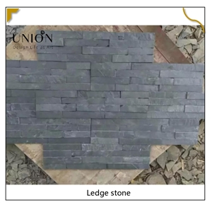 UNION DECO Stone Black Slate Culture Stone Wall Panel Veneer