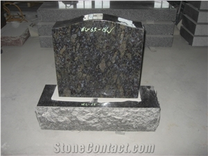 Blue Granite Monument Design Engraved Tombstone 1