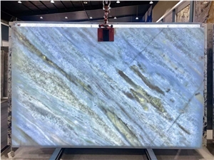 Blue Crystal Marble Slabs Wall And Floor Suitable