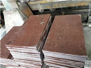 Red Porphyry Paving Tiles Flamed 600X300mm