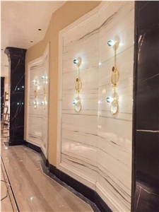 Star White Marble Hotel Wall Decor Panels