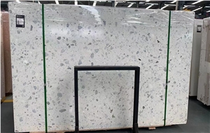 White Artificial Stone  Inorganic Terrazzo Slabs And Tiles
